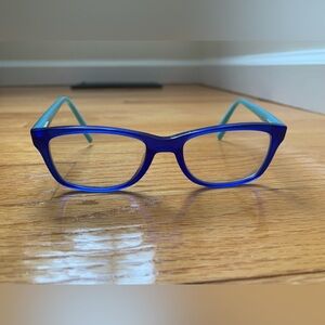 Nike Kids Eyeglasses Blue & Teal Rectangular Frames Youth Glasses Nike Swoosh